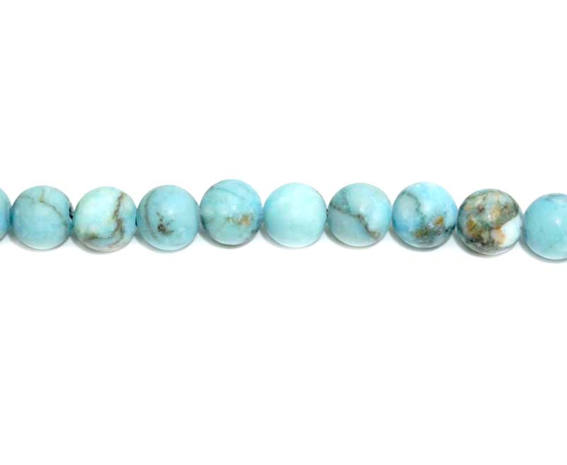 8mm Dyed Turquoise Stone Round Matt Beads
