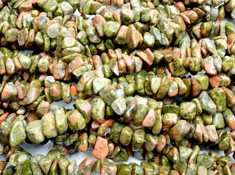 36 inch Unakite Chips Beads