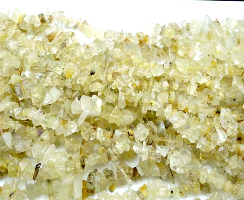 36 inch Rutilated Quartz Chips Beads