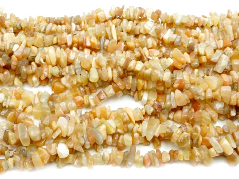 36 inch Red Moonstone Chips Beads