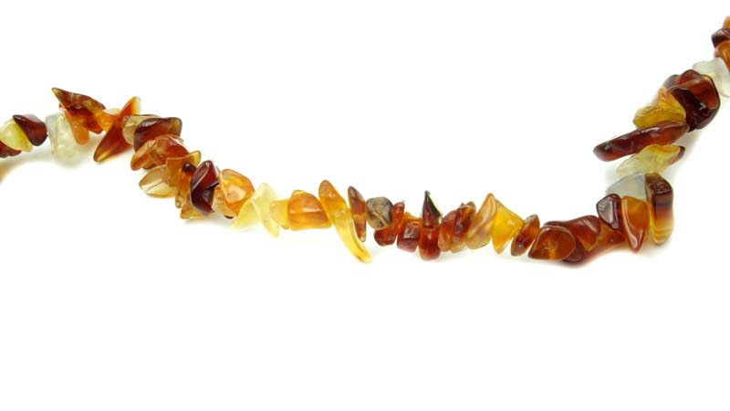 36 inch Carnelian Agate Chips Beads