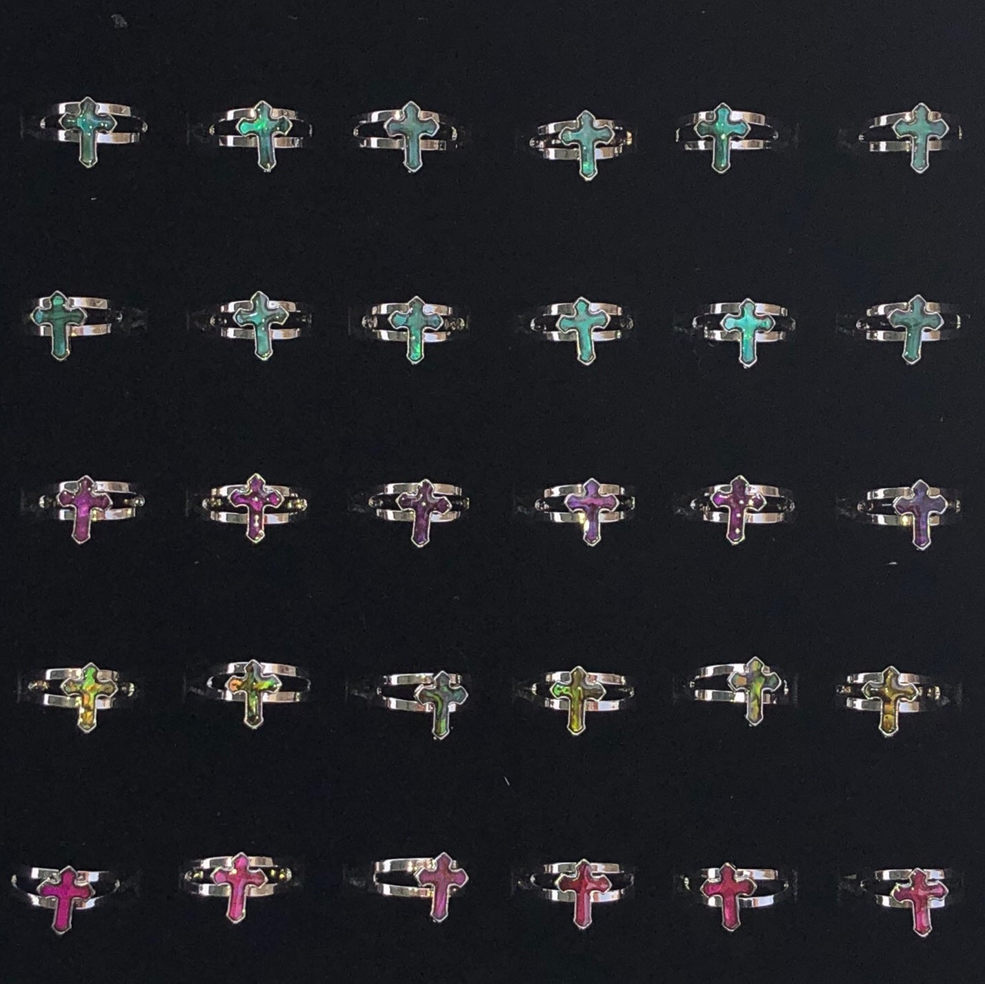 Paua Shell Aukh Rings 36 Pc Box