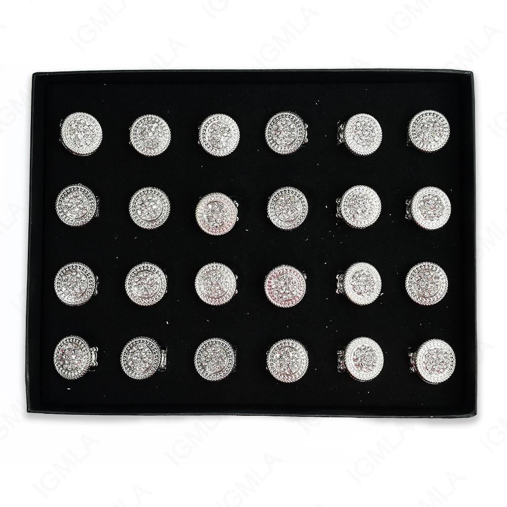 Clear Rine Stone Round Rings 24 Pc Box