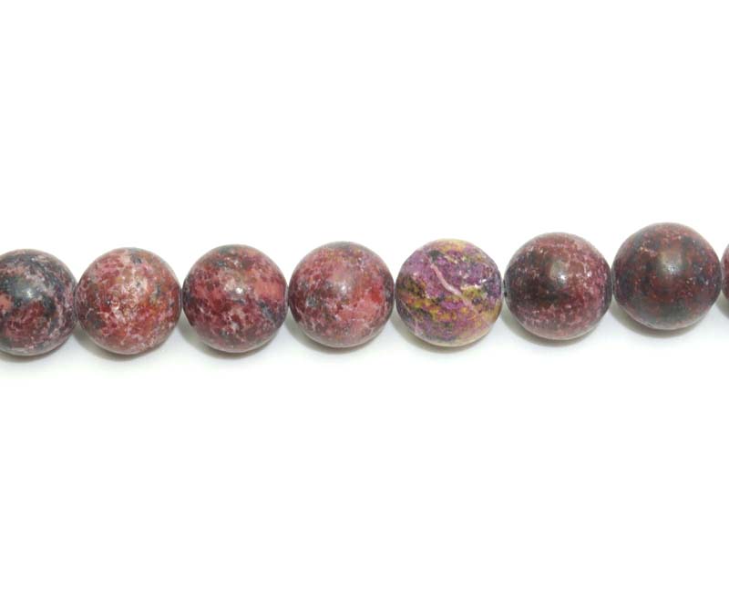 16 inch 10 mm Matted Red Turtle Jasper Dyed Round Beads