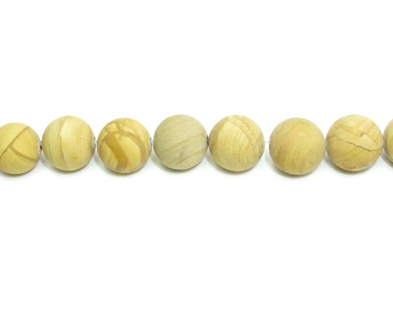 16 inch 10 mm Matted Scenic Pictures Jasper Natural Round Beads