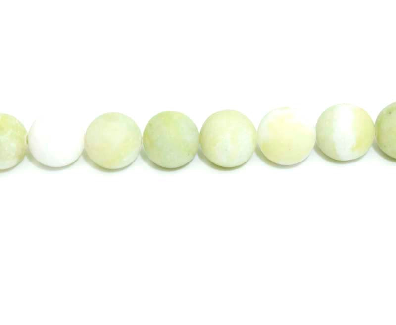 16 inch 10 mm Matted Flower Serpentine Round Beads