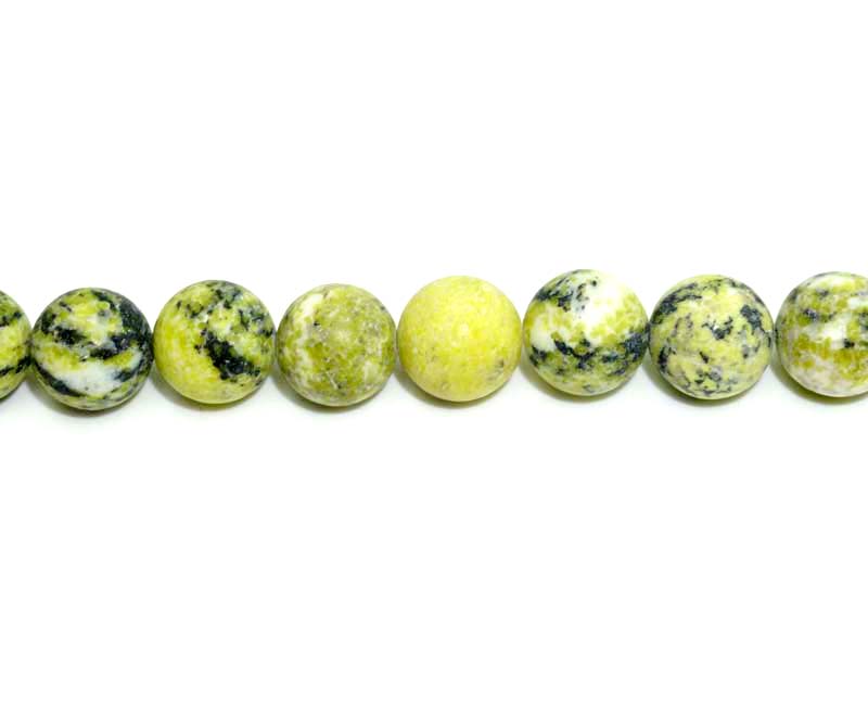 16 inch 10 mm Matted Yellow Turquoise Jasper Dyed Round Beads
