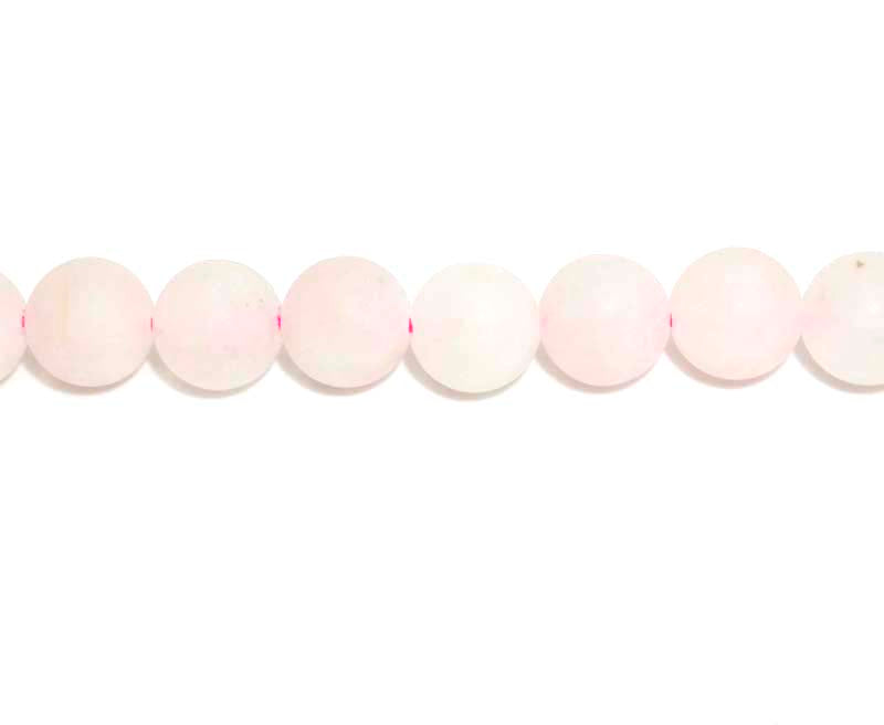 16 inch 10 mm Frosted Rose Quartz Round Beads