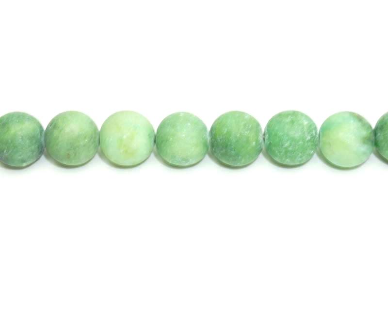 16 inch 10 mm Matted Green Quatz Dyed Round Beads