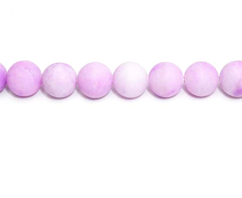 16 inch 10 mm Matted Purple Dyed Jade Round Beads