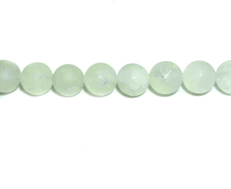 16 inch 10 mm Matted Rock Crystal Round Beads