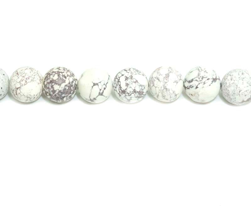 16 inch 10 mm Matted Mexico White Turqouise Japer Natural Round Beads