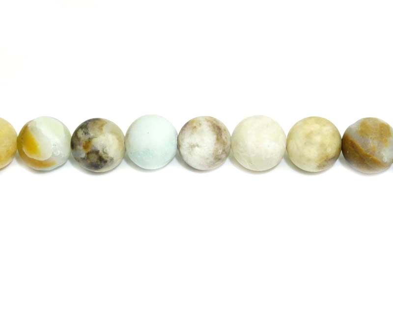 16 inch 10 mm Matted Multi Amazonite Round Beads