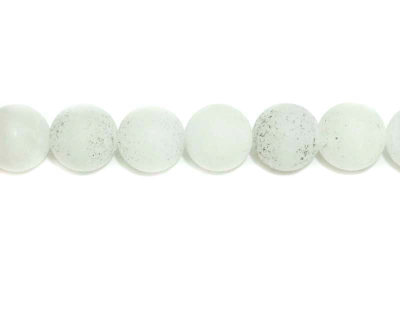16 inch 12 mm Matted QuartzNatural Round Beads