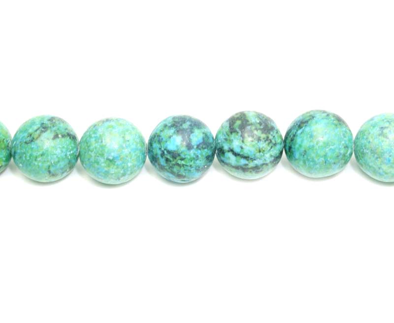 16 inch 12 mm Matted Blue Chrysocollajasper Dyed Round Beads