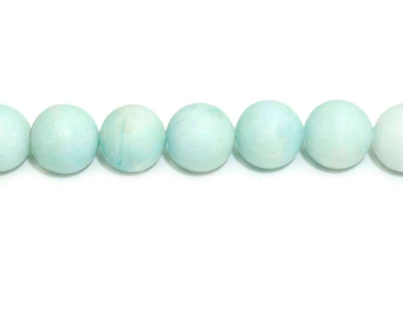 16 inch 12 mm Matted Amazonite Dyed Jade Round Beads