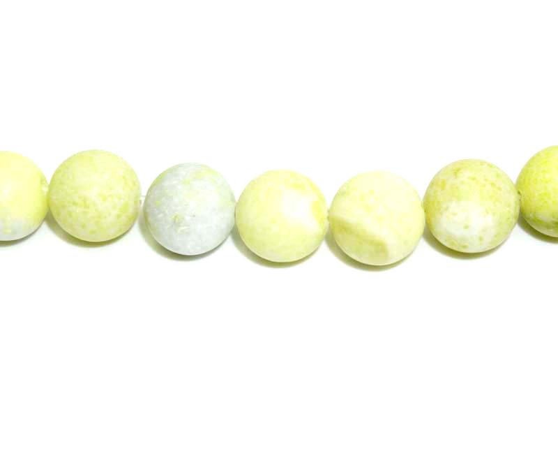 16 inch 12 mm Matted Pineapple Jasper Natural Round Beads