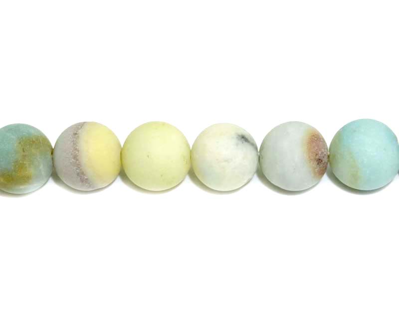 16 inch 12 mm Frosted Multi Amazonite Round Beads