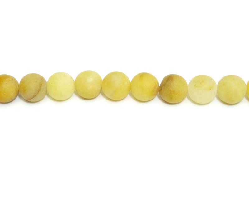 8mm Yellow Aventurine Round Matt Beads