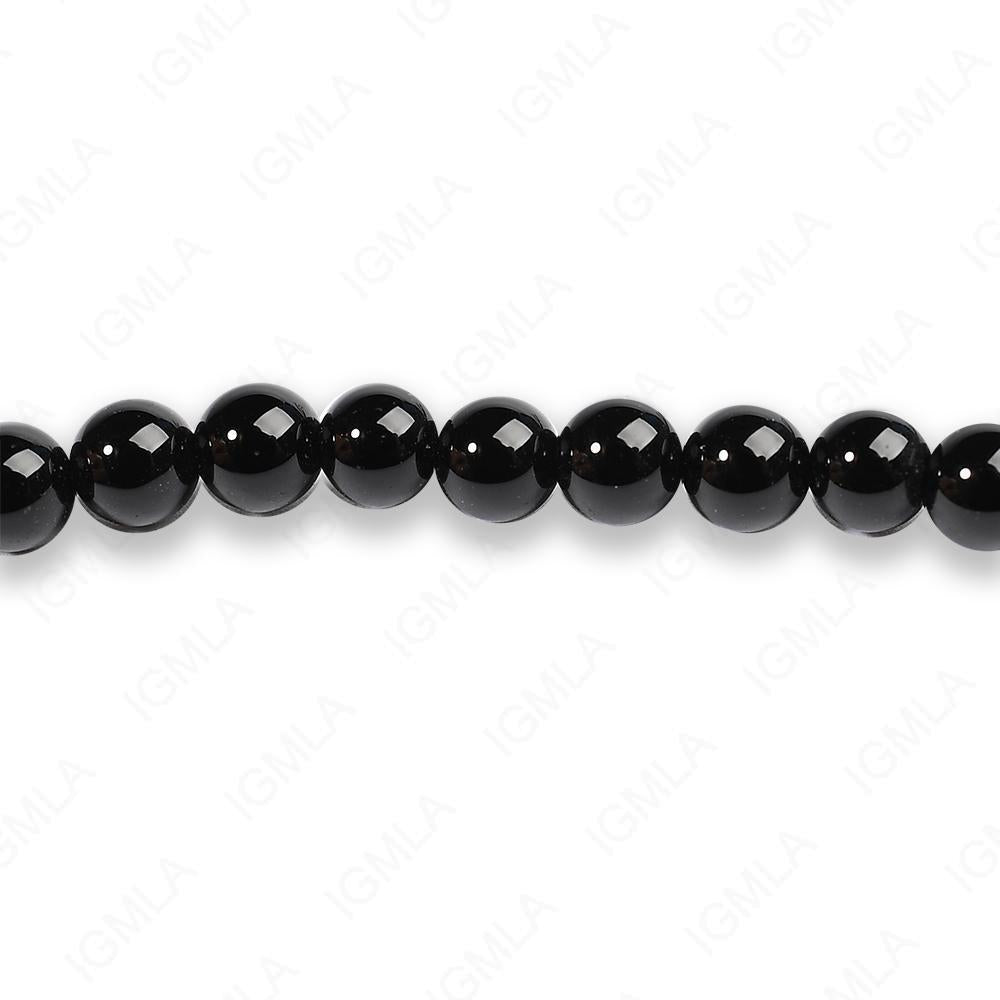 4mm Black Agate Round Beads