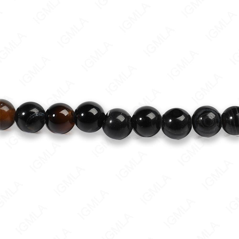 4mm Black Agate Round Beads
