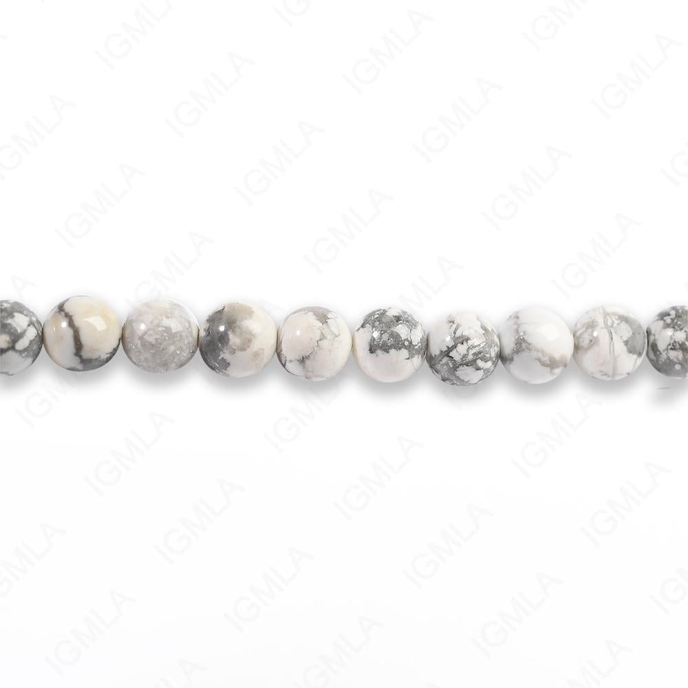 4mm White Howlite Round Beads