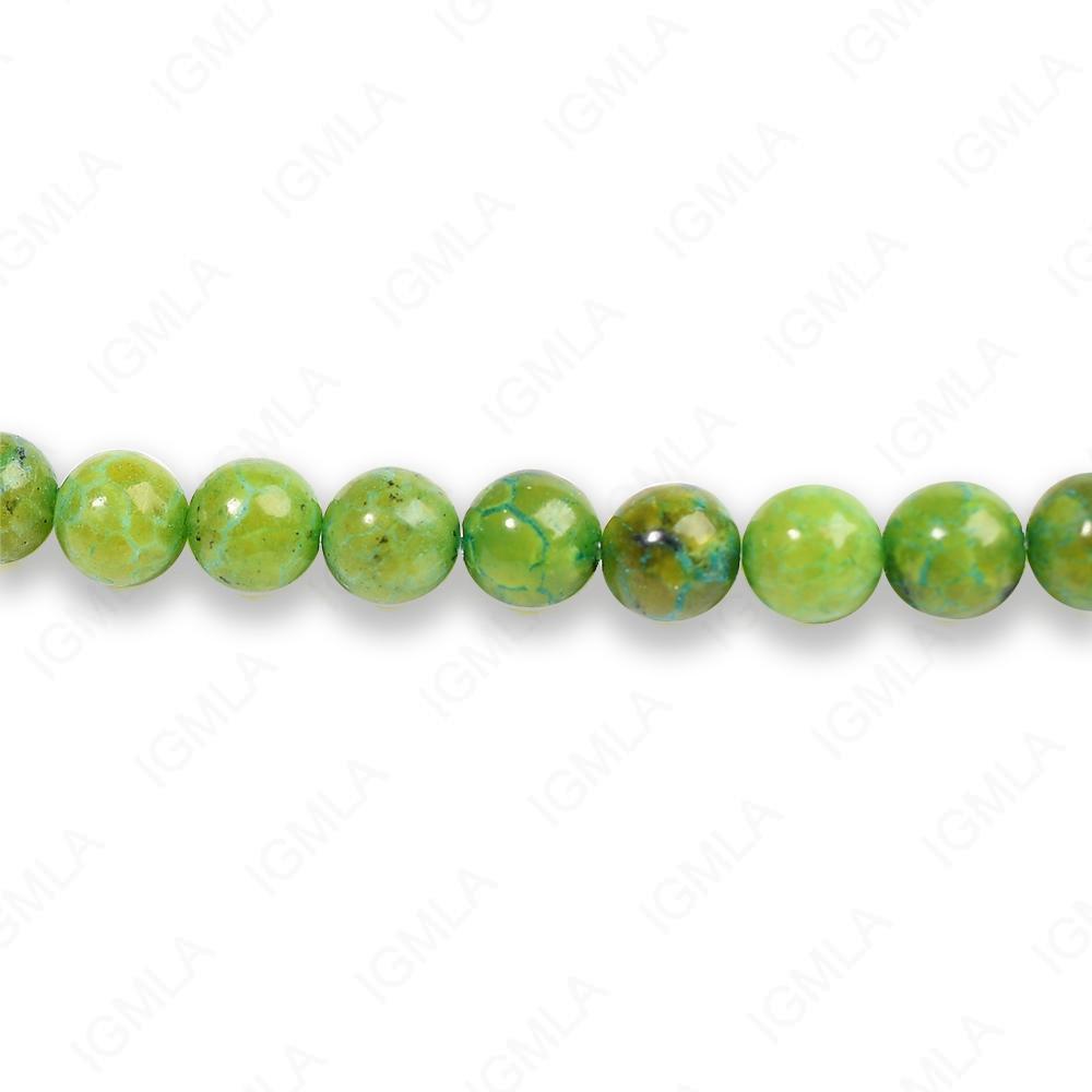 4mm Green Moss Jasper Round Beads
