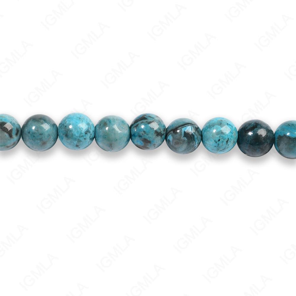 4mm Dyed Blue Laguna Lace Round Beads