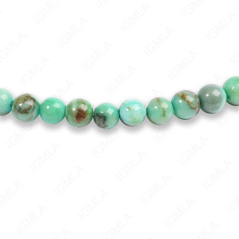 4mm Dyed Green Turquoise Stone Round Beads