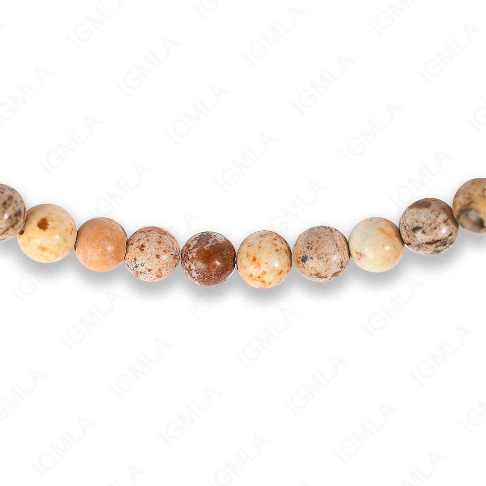 4mm Picture Jasper Round Beads