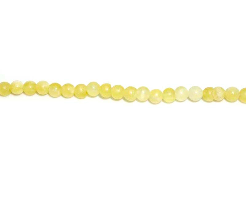 4mm Yellow Jade Round Beads