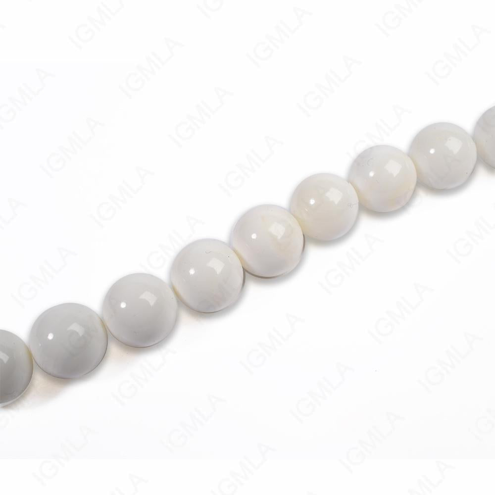12mm White Agate Round Beads