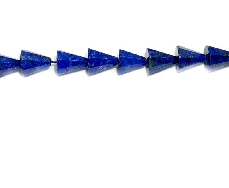 16 inch 8x14-13x13mm Lapis Cone Faceted Beads