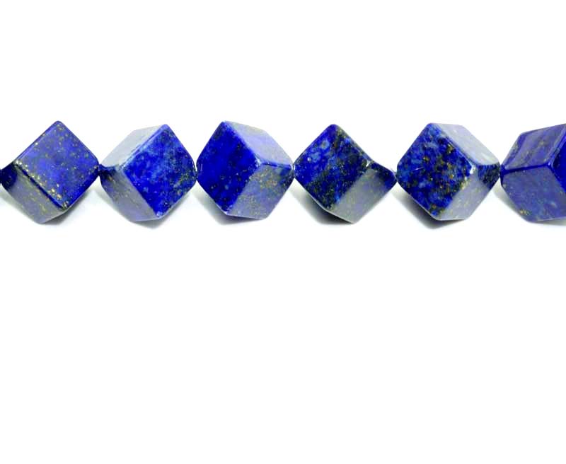 16 inch Lapis Dice Beads