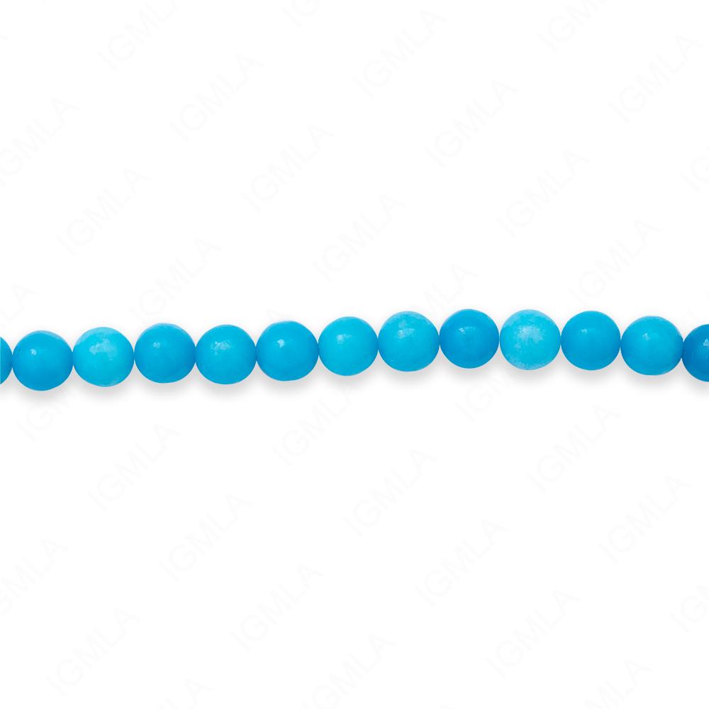 16 inch 6mm Turquoise Dyed Serpentine Round Beads