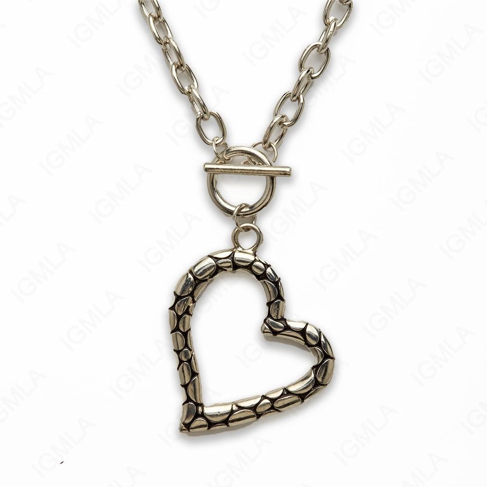 Zinc Alloy Silver Plated Heart Necklace