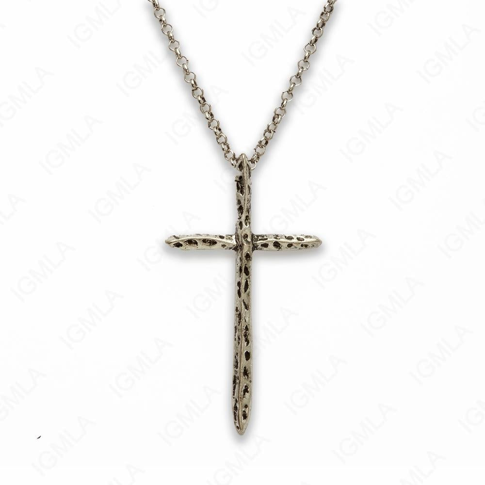 Zinc Alloy Rhodium Plated Cross Necklace