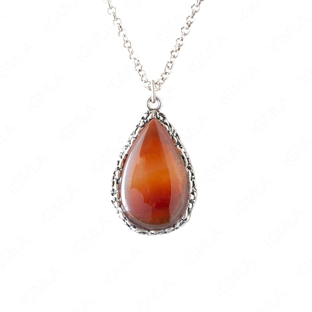 Zinc Alloy Syn Cornelia Rhodium Plated Tear Drop Necklace