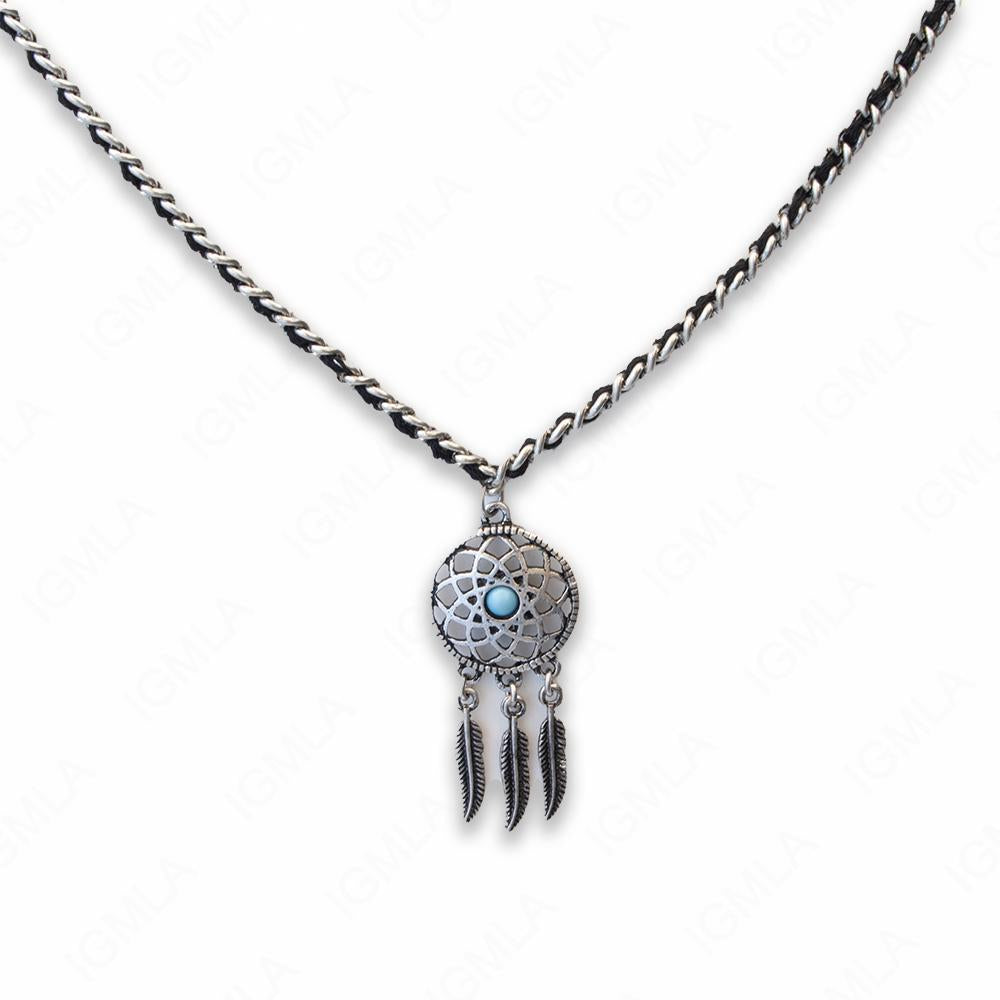 Zinc Alloy Gun Metal Plating Dream Catcher Necklace
