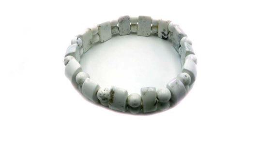 Half Round White Howlite Tanker Bracelets