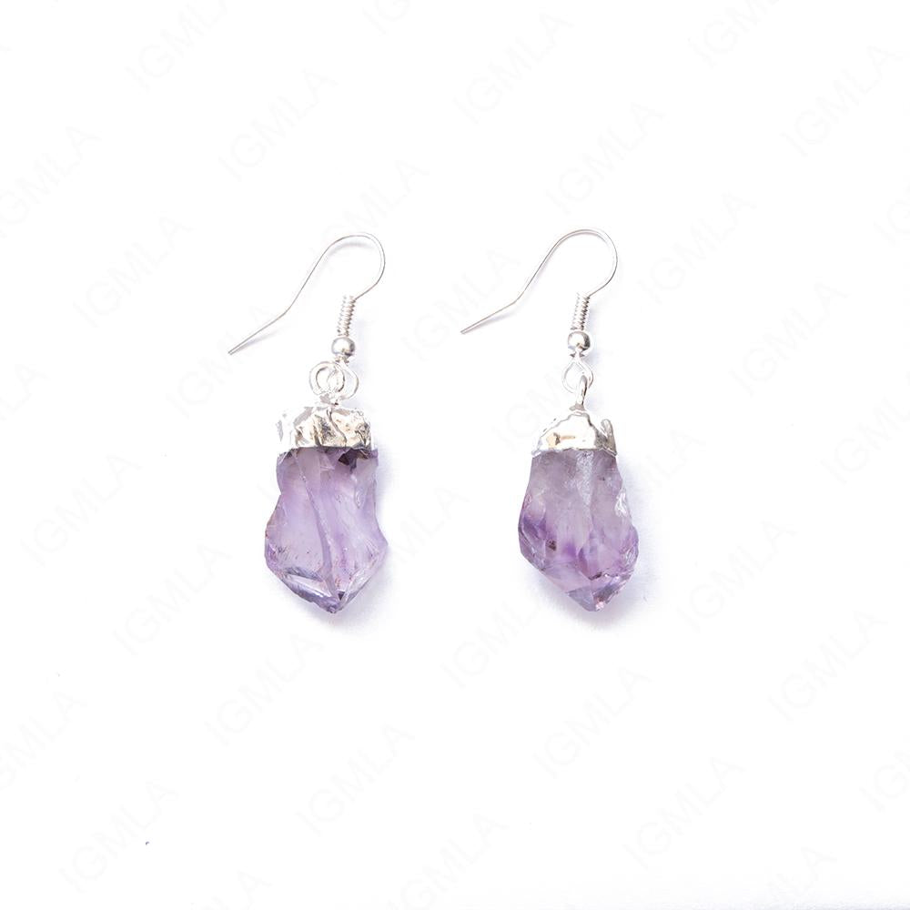 Amethyst Sp W/1 Point Earrings