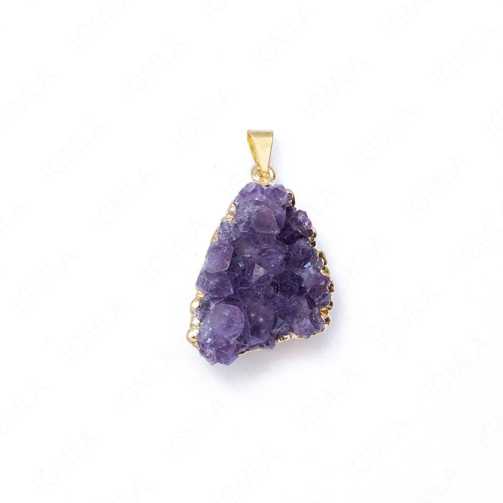 Small Amethyst Gp Druzy Pendants