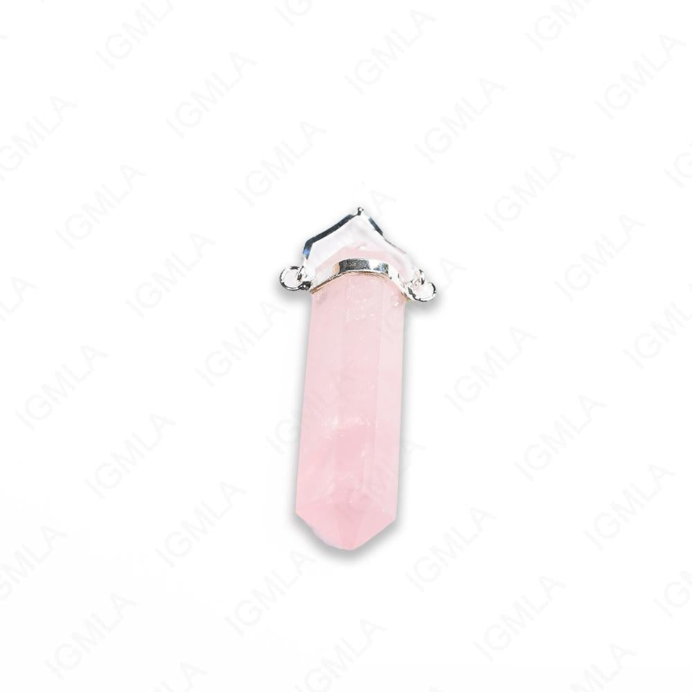 Rose Quartz With Balance Sp Double Terminated Pendants