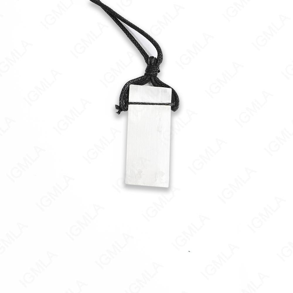 Selenite WithLeather String Necklace