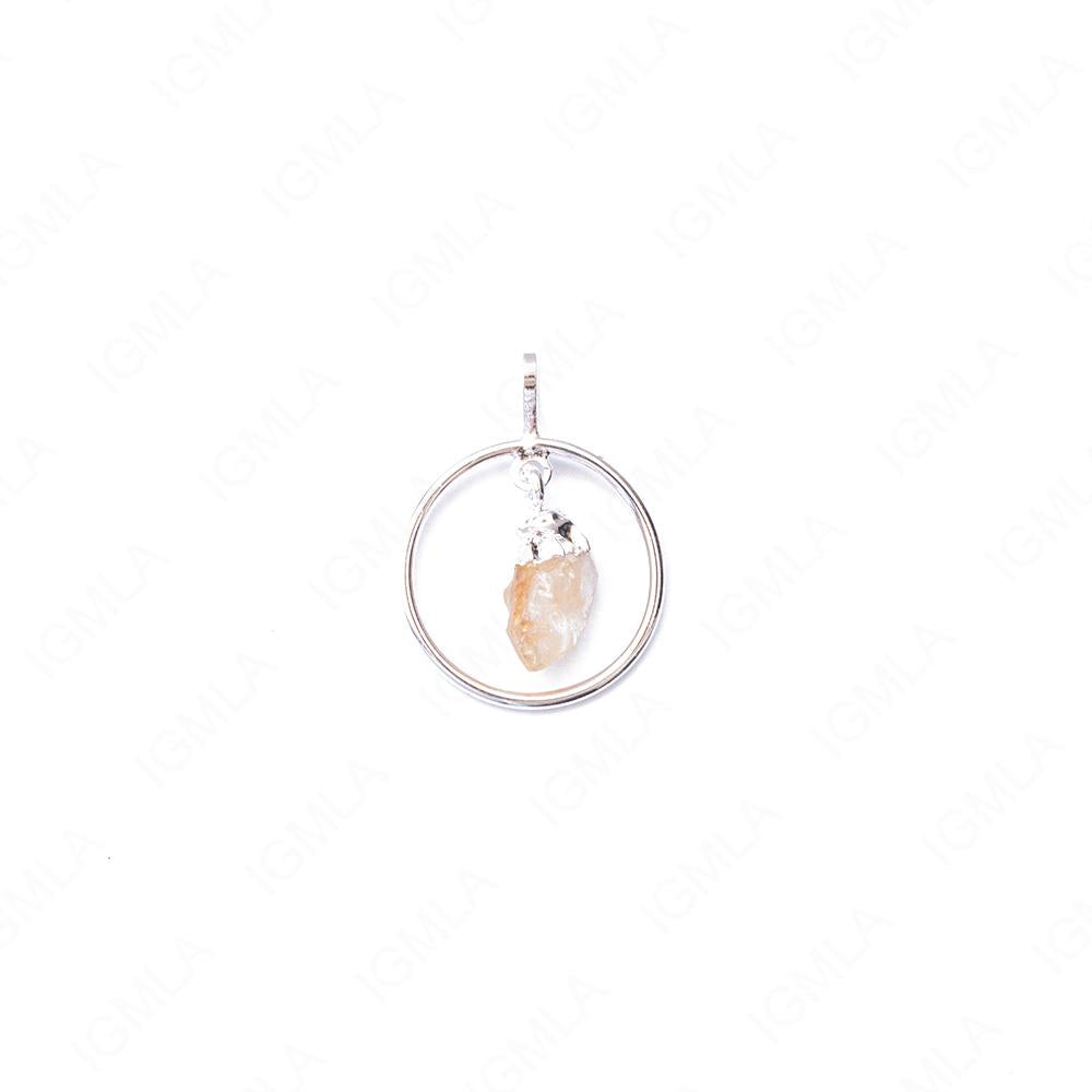 Metal Ring Pendants With Balance Citrine