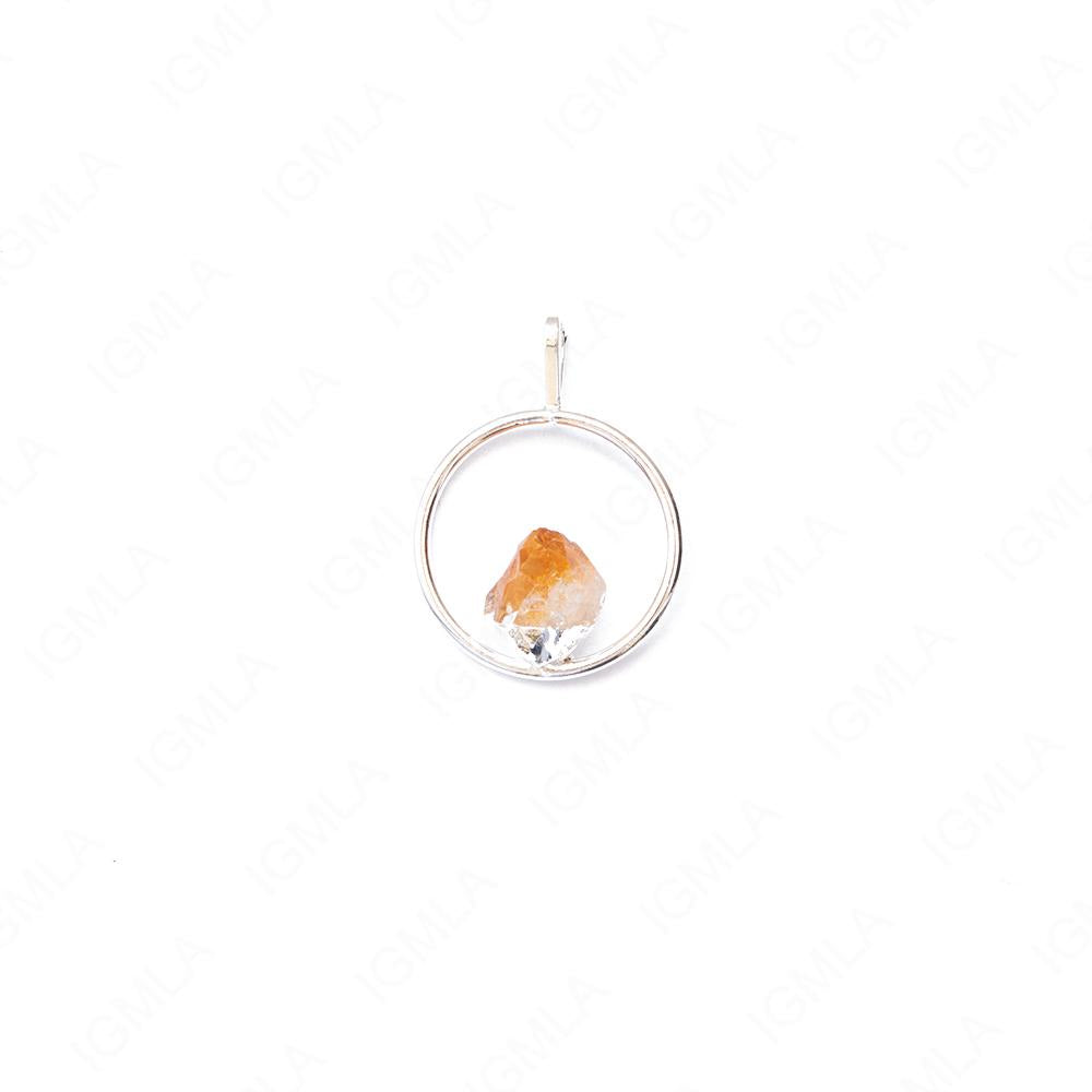 Metal Ring With Fixed Citrine Point Pendants