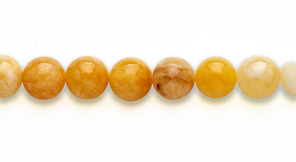 16 inch 10 M.M. Yellow Jade Round Beads