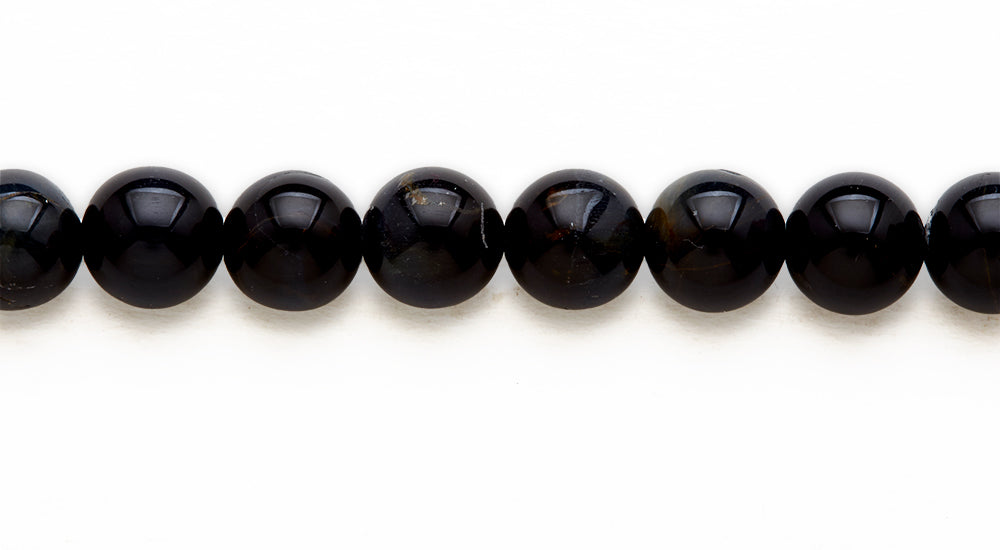 16 inch 10 M.M. Blue Tiger Eye Round Beads