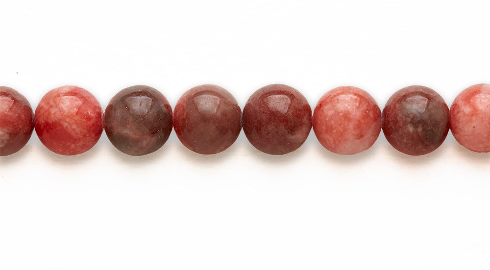 16 inch 10 M.M. Flower Rhodonite Round Beads