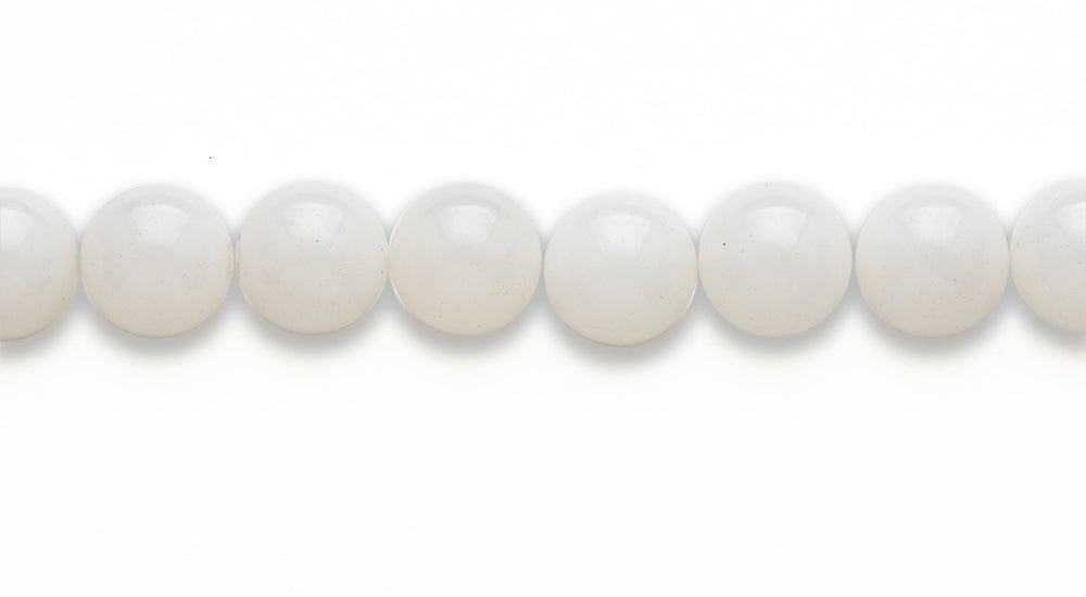 16 inch 10 M.M. White Jade Round Beads